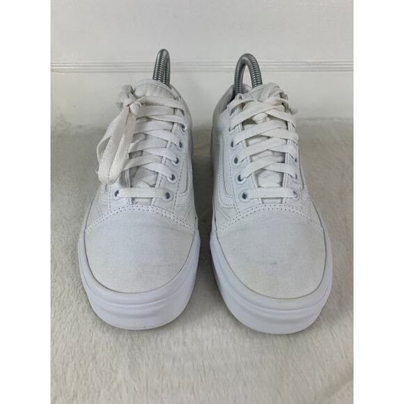Vans Unisex Old Skool 500714 White Woven Shoes Sneakers Women's Size 7.5 - Picture 2 of 8